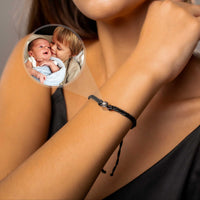 Thumbnail for Circle Personalized Photo Bracelet - Personalized Gift - Custom Jewelry For Her & Him - Custom Bracelet Picture - Personalised Photo Gift Bracelet Black / Silver Brother & Sisters