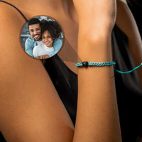 Thumbnail for Circle Personalized Photo Bracelet - Personalized Gift - Custom Jewelry For Her & Him - Custom Bracelet Picture - Personalised Photo Gift Bracelet Winterfresh / Black Brother & Sisters