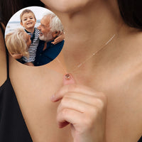 Thumbnail for Circle Photo Necklace - Personalised Necklace - Customised Necklace Necklace Rose Gold Brother & Sisters