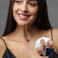 Thumbnail for Circular Photo Personalised Necklace  - Photo Necklace - Photo Projection Necklace Necklace Brother & Sisters