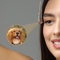 Thumbnail for Circular Photo Personalised Necklace  - Photo Necklace - Photo Projection Necklace Necklace Brother & Sisters