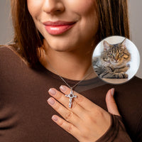 Thumbnail for Cross Photo Personalised Necklace  - Photo Necklace - Photo Projection Necklace Necklace Brother & Sisters