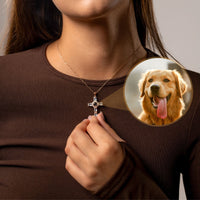 Thumbnail for Cross Photo Personalised Necklace  - Photo Necklace - Photo Projection Necklace Necklace Brother & Sisters