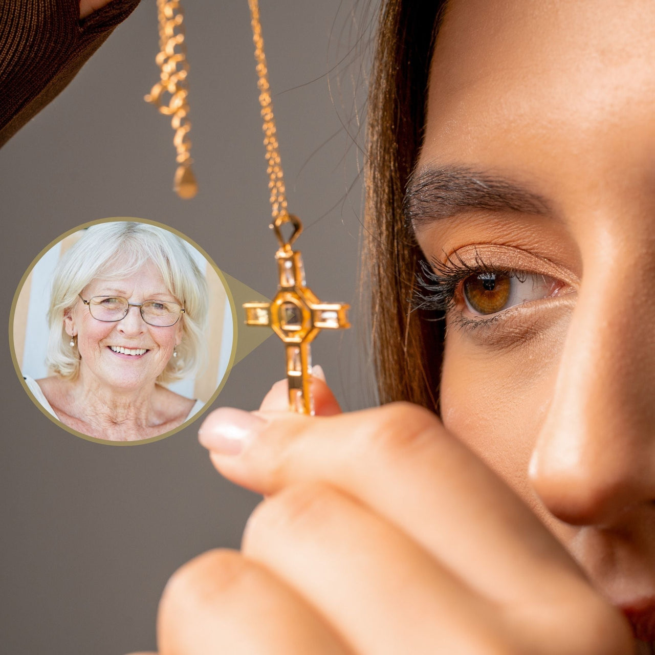 Cross Photo Personalised Necklace  - Photo Necklace - Photo Projection Necklace Necklace Brother & Sisters