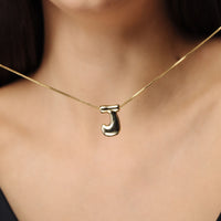 Thumbnail for Gold Necklace for a Woman - Balloon Initial Necklace - Woman Necklace - Bubble Letter Necklace Necklace Brother & Sisters