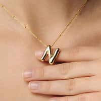 Thumbnail for Essential Initial Necklace from Brother & Sisters, personalized gold necklace with a minimalist design.