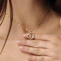 Thumbnail for Gold Necklace for a woman - Feminine Initial Necklace - Woman Necklace - Letter Necklace Necklace Brother & Sisters