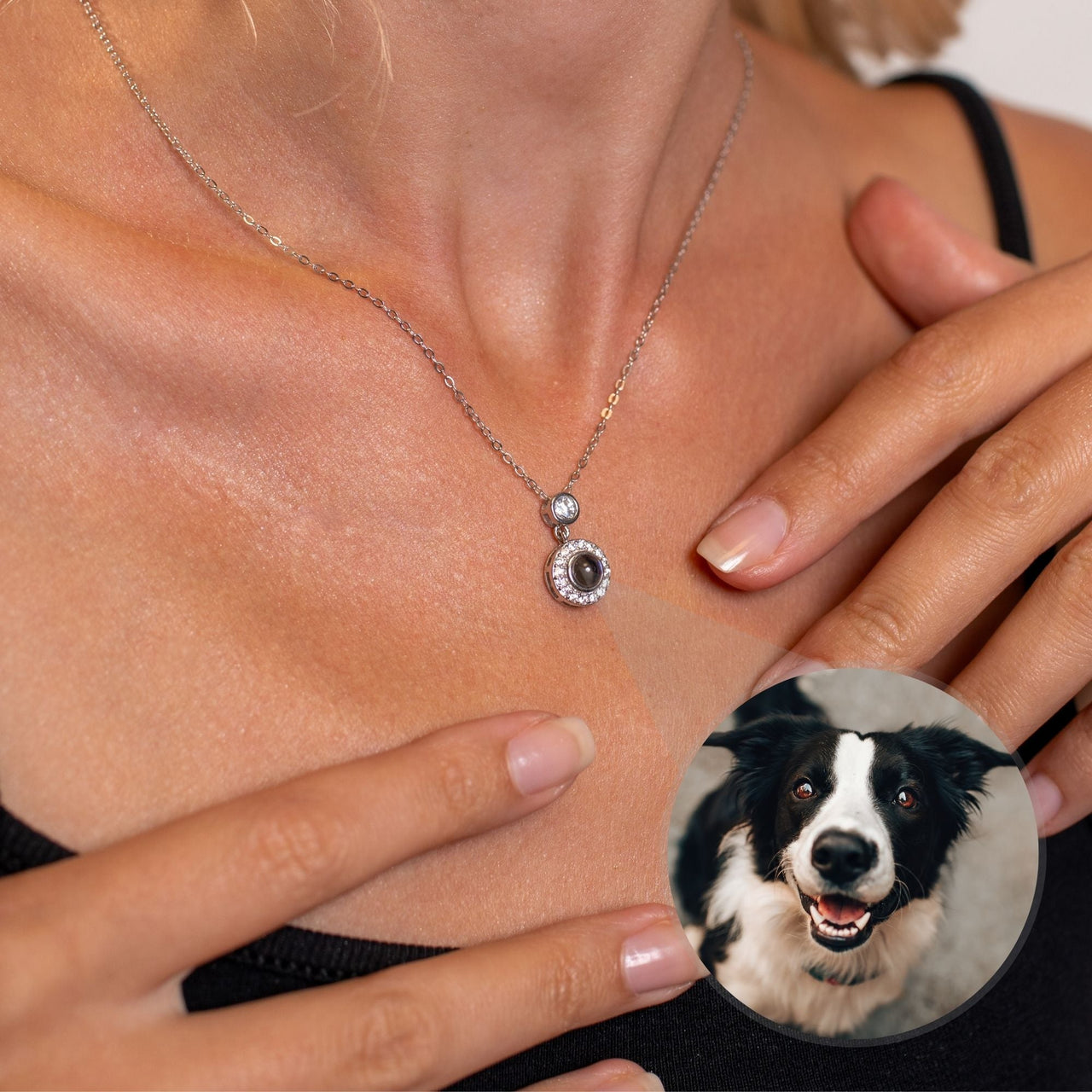 Halo Photo Necklace - Personalised Necklace - Customised Necklace Necklace Brother & Sisters