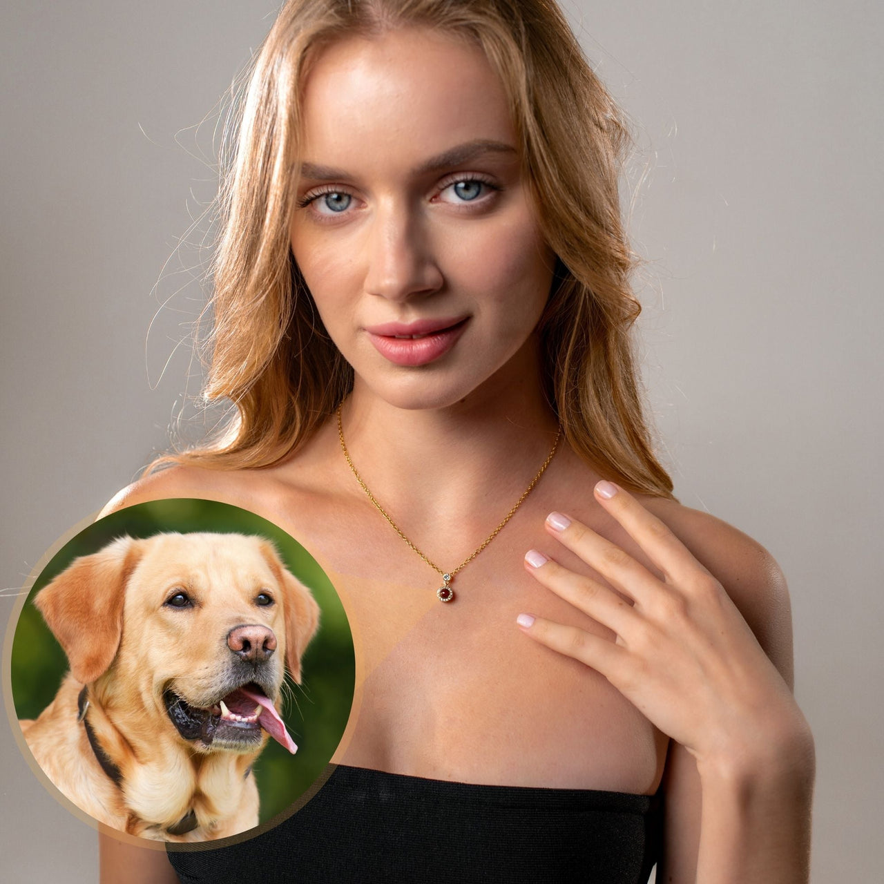 Halo Photo Necklace - Personalised Necklace - Customised Necklace Necklace Brother & Sisters