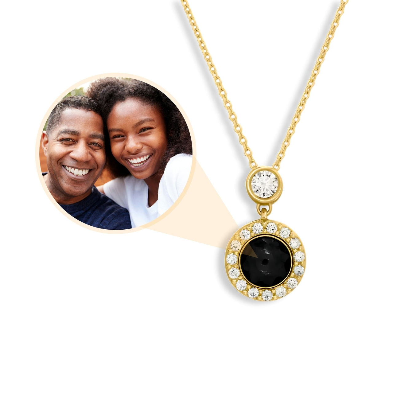 Halo Photo Necklace - Personalised Necklace - Customised Necklace Necklace Brother & Sisters