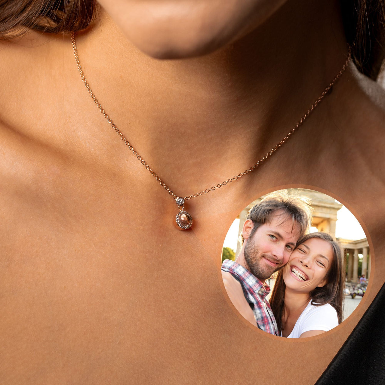 Halo Photo Necklace - Personalised Necklace - Customised Necklace Necklace Brother & Sisters