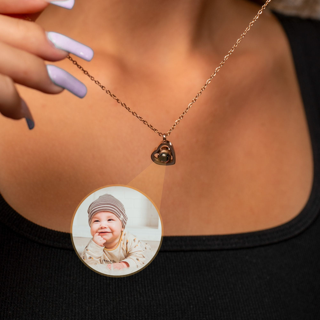 Heart Photo Necklace - Personalised Necklace - Customised Necklace Necklace Brother & Sisters