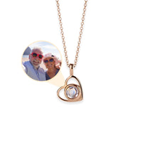 Thumbnail for Heart Photo Necklace - Personalised Necklace - Customised Necklace Necklace Rose Gold Brother & Sisters