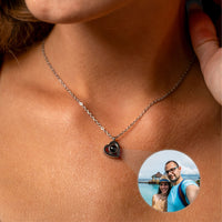 Thumbnail for Heart Photo Necklace - Personalised Necklace - Customised Necklace Necklace Silver Brother & Sisters