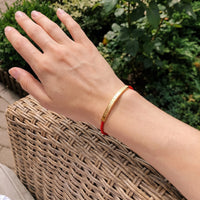 Thumbnail for Touw armband — gedragen, echte grootte, goud | SKU: lamour-g