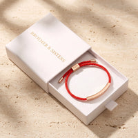 Thumbnail for Red rope bracelet — in the gift box, rose gold | SKU: lamour-rg