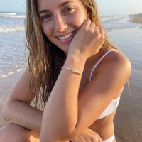 Thumbnail for Blauwe armband — gedragen in het water, waterproof, goud | SKU: leciel-g