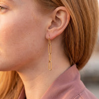 Thumbnail for Boucles d'oreilles pendantes — gros plan sur les détails, or | SKU: lespendantes