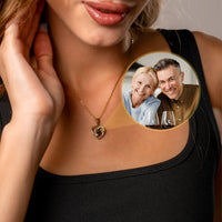 Thumbnail for Love Photo Personalised Necklace  - Rose Gold Heart Necklace - Custom Necklace Necklace Brother & Sisters
