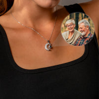 Thumbnail for Lucky Moon Photo Personalised Necklace  - Photo Necklace - Photo Projection Necklace Necklace Brother & Sisters