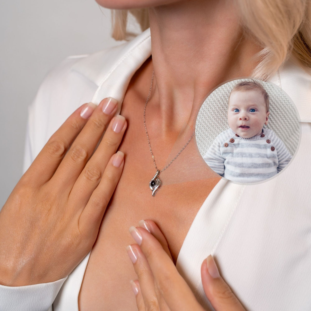 Luxury Photo Personalised Necklace  - Photo Necklace - Photo Projection Necklace Necklace Brother & Sisters