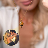 Thumbnail for Luxury Photo Personalised Necklace  - Photo Necklace - Photo Projection Necklace Necklace Gold Brother & Sisters