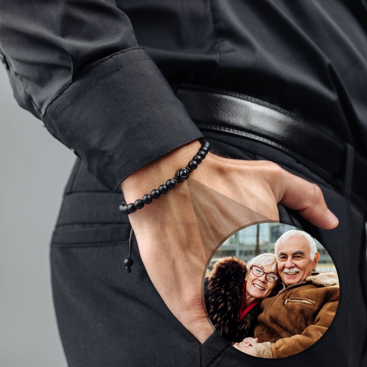 Man Bracelet - Men's Personalised Bracelet - Minimalist Personalized Photo Bracelet - Personalized Gift for Men - Custom Jewelry for Him - Custom Bracelet Picture - Personalised Photo Gift Bracelet Brother & Sisters