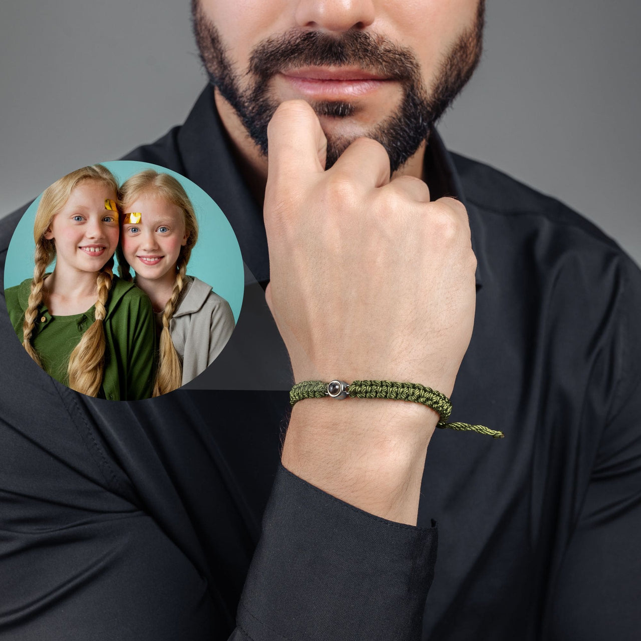 Man Bracelet - Men’s Personalised Bracelet - Personalized Gift - Custom Jewelry For Him - Custom Bracelet Picture - Personalised Photo Gift Bracelet Brother & Sisters