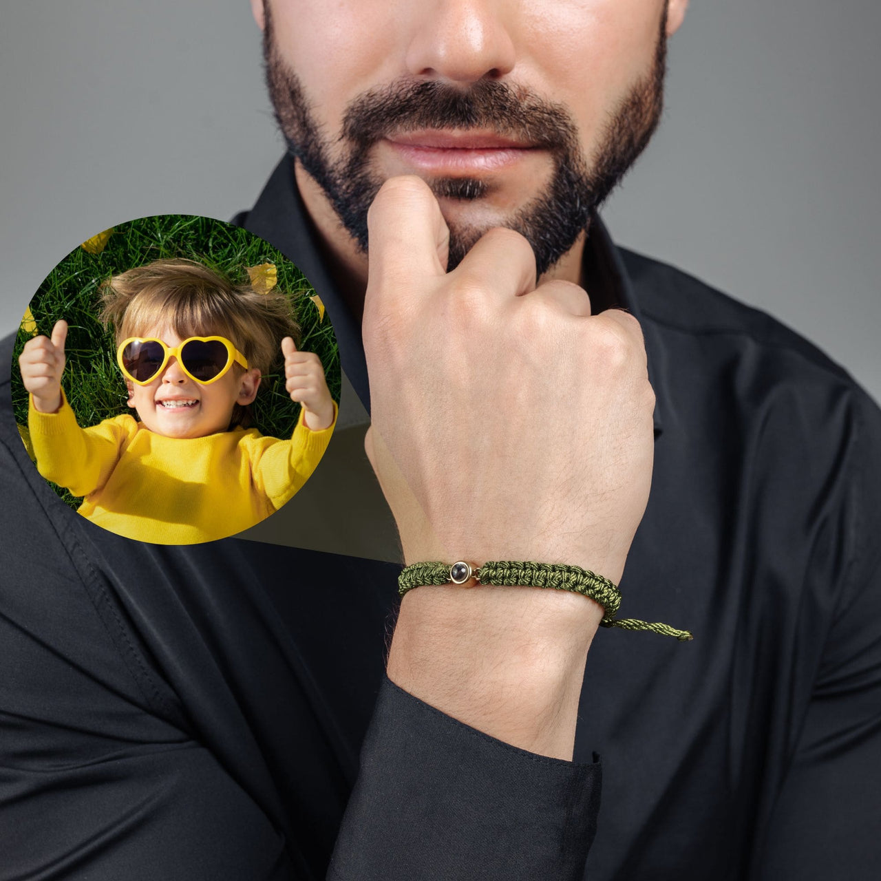 Man Bracelet - Men’s Personalised Bracelet - Personalized Gift - Custom Jewelry For Him - Custom Bracelet Picture - Personalised Photo Gift Bracelet Brother & Sisters