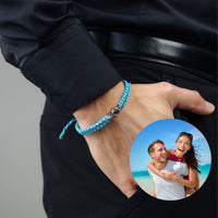 Thumbnail for Man Bracelet - Men’s Personalised Bracelet - Personalized Gift - Custom Jewelry For Him - Custom Bracelet Picture - Personalised Photo Gift Bracelet Blue / Silver Brother & Sisters