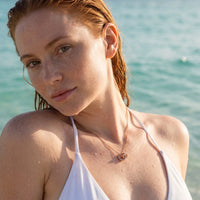 Thumbnail for Collier anneaux entrelacés — photo portée dans l'eau, waterproof, or rose | SKU: 25535378-rose-gold