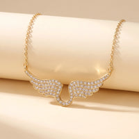 Thumbnail for Pave Angel Wings Necklace, gold | SKU: 42002-gold