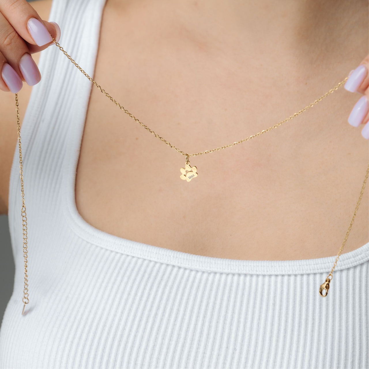Paw Name Necklace - Custom Name Necklace - Personalized Necklace - Necklace for Best Friend - Gifts for Mother's Day Necklace Brother & Sisters