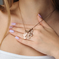 Thumbnail for Personalised Child Name Necklace - Custom Name Necklace - Birthday Gifts for Her - Custom Necklace - Necklaces for Girlfriend Necklace Rose Gold / 1 Foot Brother & Sisters