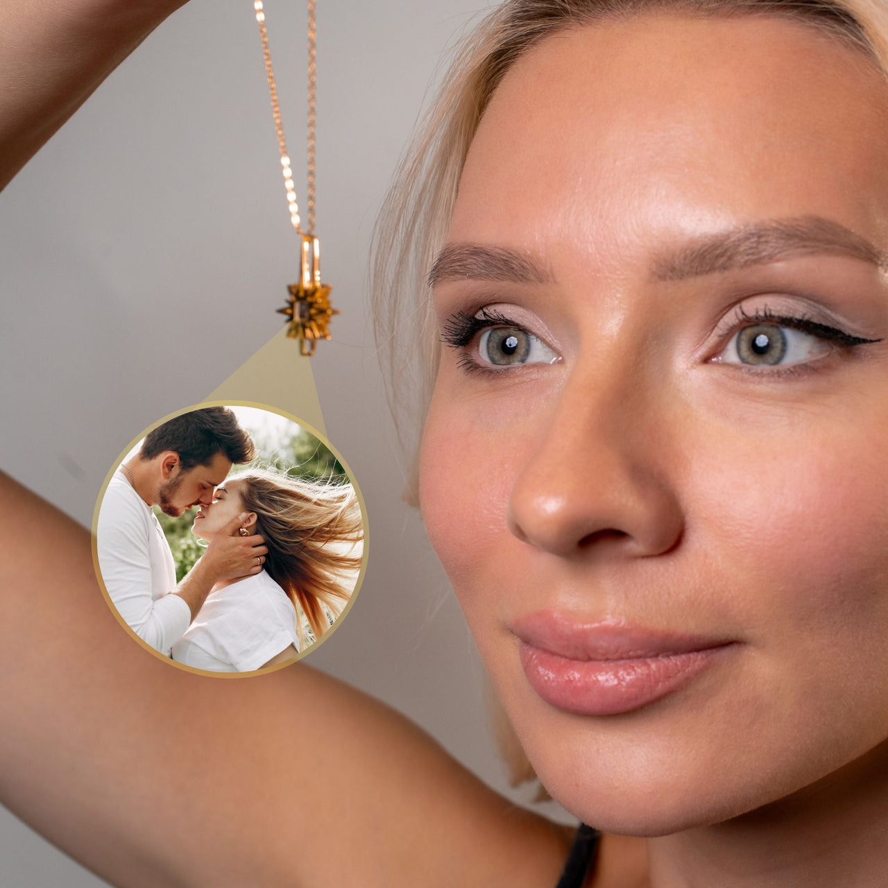 Protect Photo Personalised Necklace  - Photo Necklace - Photo Projection Necklace Necklace Brother & Sisters