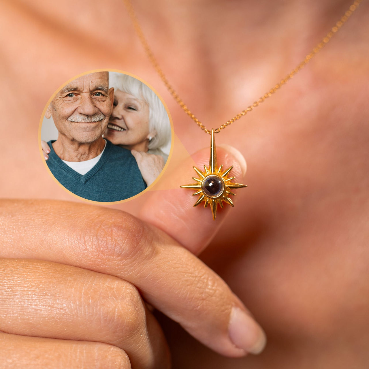 Protect Photo Personalised Necklace  - Photo Necklace - Photo Projection Necklace Necklace Brother & Sisters