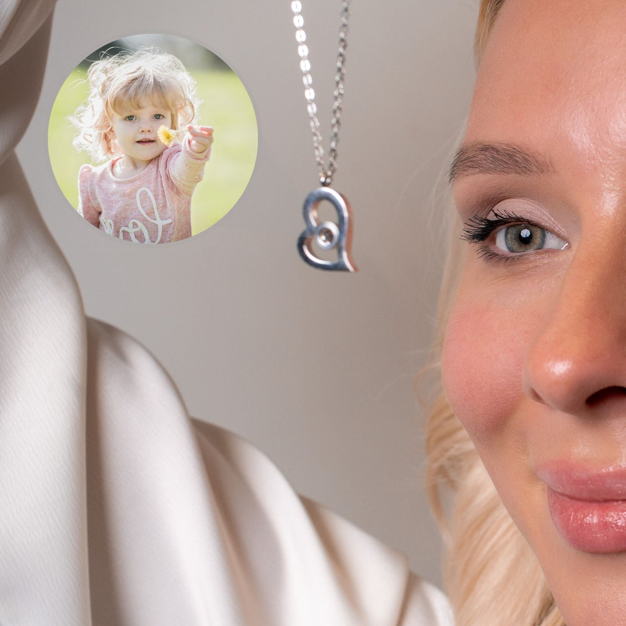 Romantic Photo Personalised Necklace  - Gold Heart Necklace - Silver Heart Necklace - Custom Necklace Necklace Brother & Sisters