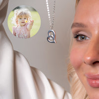 Thumbnail for Romantic Photo Personalised Necklace  - Gold Heart Necklace - Silver Heart Necklace - Custom Necklace Necklace Brother & Sisters