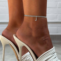 Thumbnail for Silver Initial Anklet - Ankle Bracelet - Anklet for Women - Silver Leg Bracelet Anklet Brother & Sisters