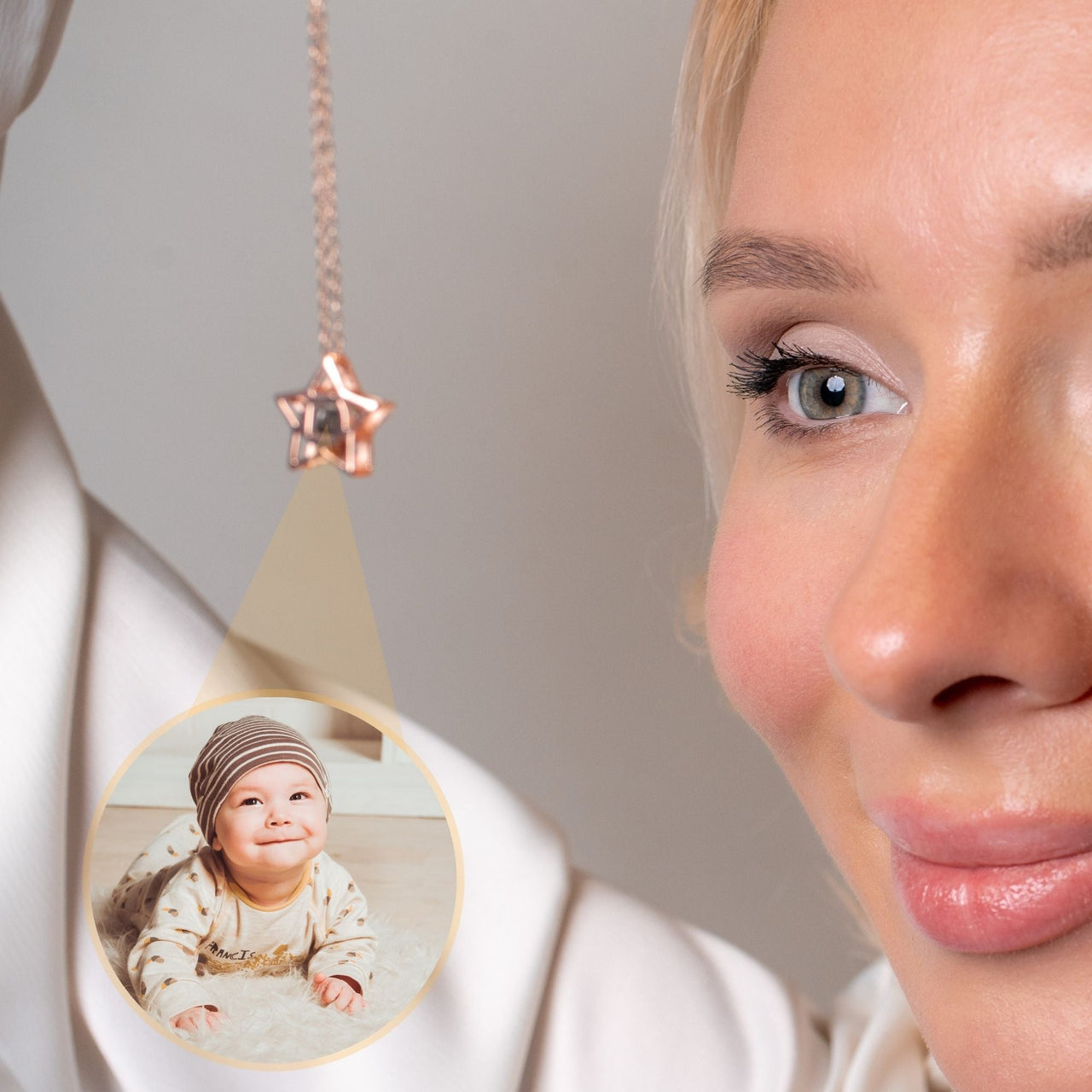 Star Photo Personalised Necklace  - Photo Necklace - Photo Projection Necklace Necklace Brother & Sisters