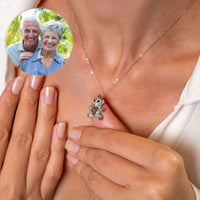 Thumbnail for Teddy Bear Photo Personalised Necklace  - Photo Necklace - Photo Projection Necklace Necklace Brother & Sisters