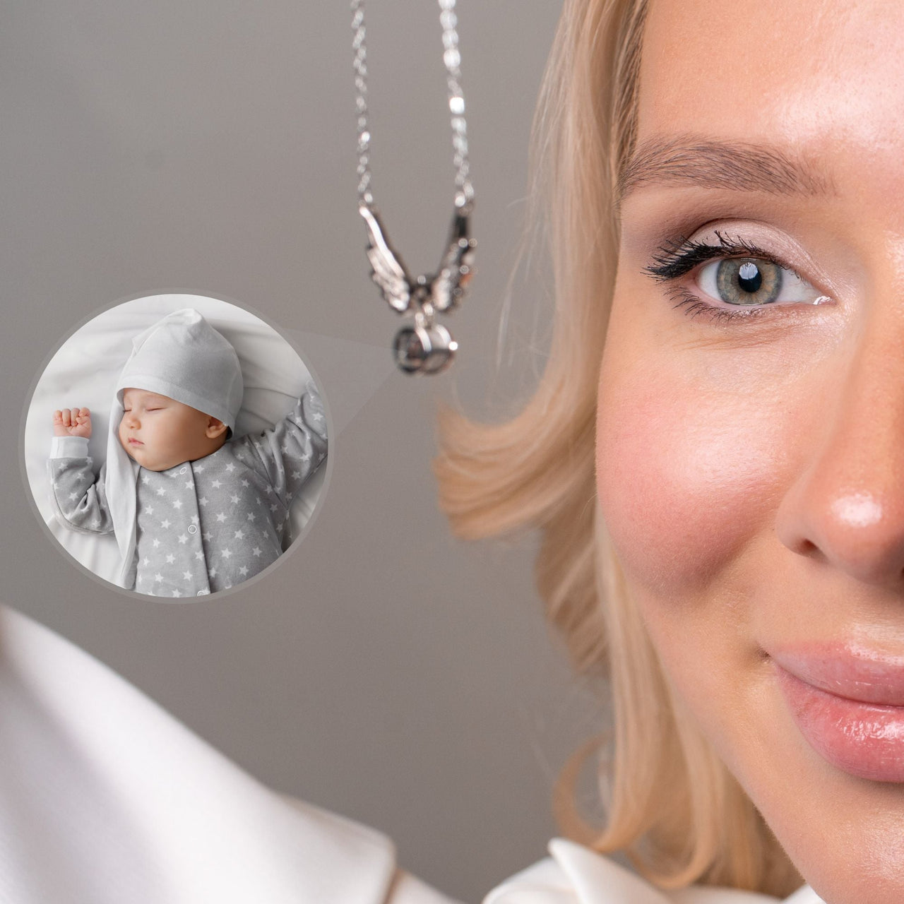 Wings Photo Personalised Necklace  - Photo Necklace - Photo Projection Necklace Necklace Brother & Sisters