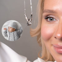 Thumbnail for Wings Photo Personalised Necklace  - Photo Necklace - Photo Projection Necklace Necklace Brother & Sisters
