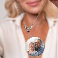 Thumbnail for Wings Photo Personalised Necklace  - Photo Necklace - Photo Projection Necklace Necklace Silver Brother & Sisters