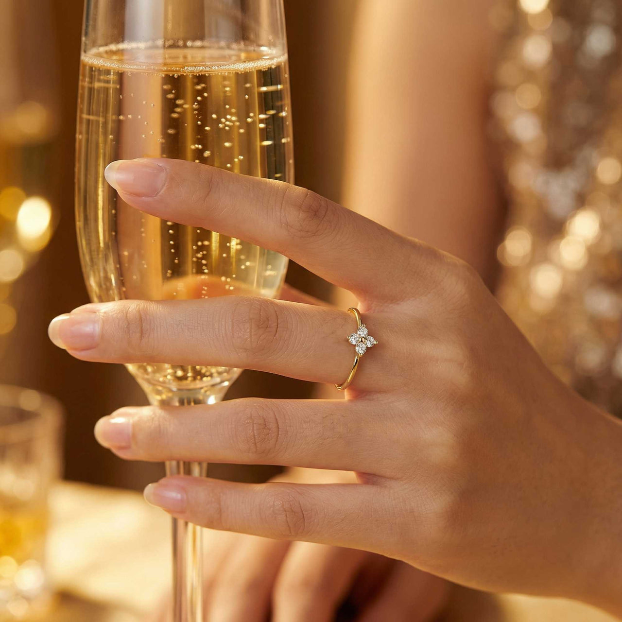 Kristall Blumen Ring