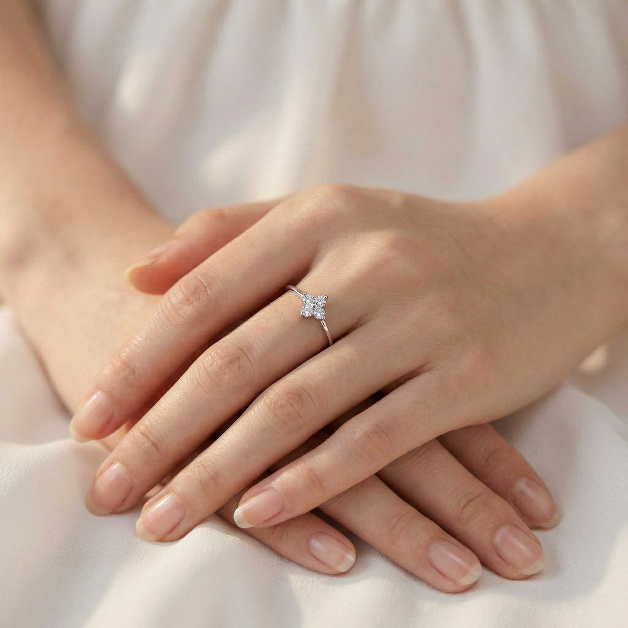 Kristall Blumen Ring