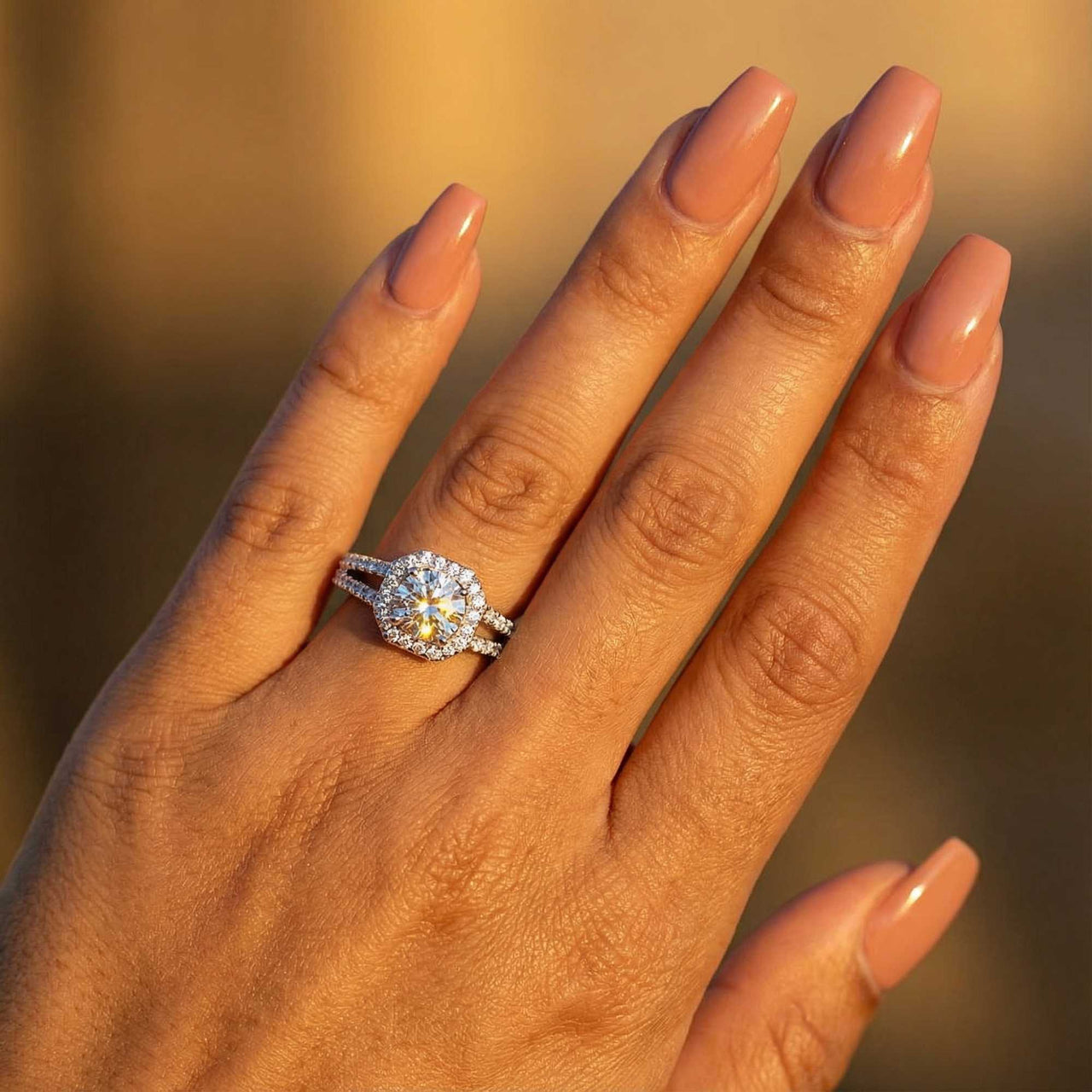 Silberner Quadratring