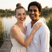 Thumbnail for Couple moment, she wears the 2020 Survivor bracelet in gold | SKU: 2020s-g