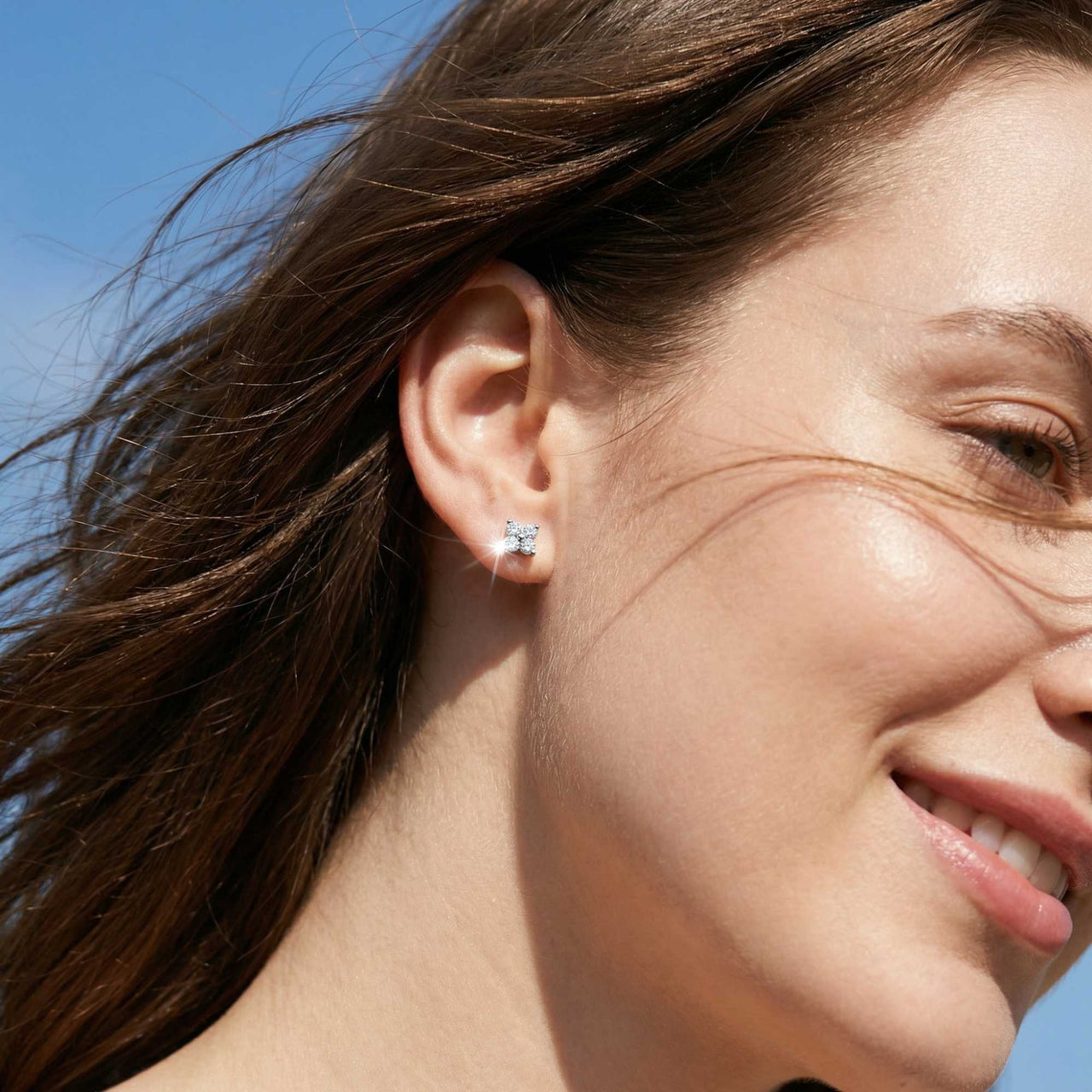 Kristall Blumen Ohrstecker