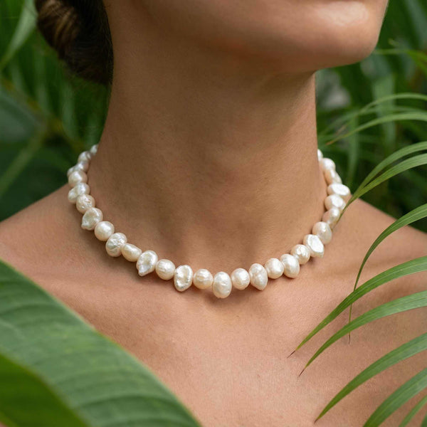 Sunseeker Pearl Choker - Waterproof Gold Necklace for Women